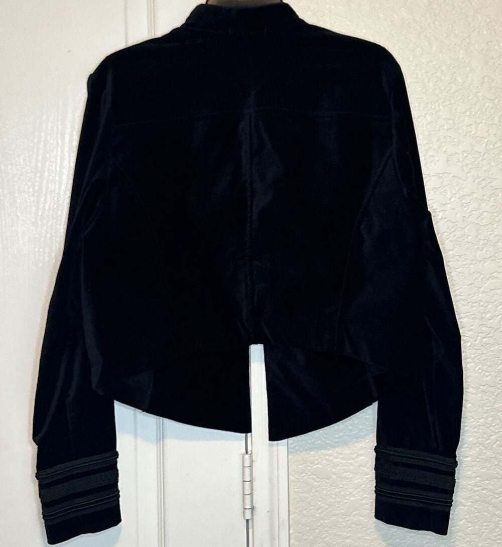 Torrid Black Velvet Military Style Jacket with Gold Button Details - Picture 8 of 11